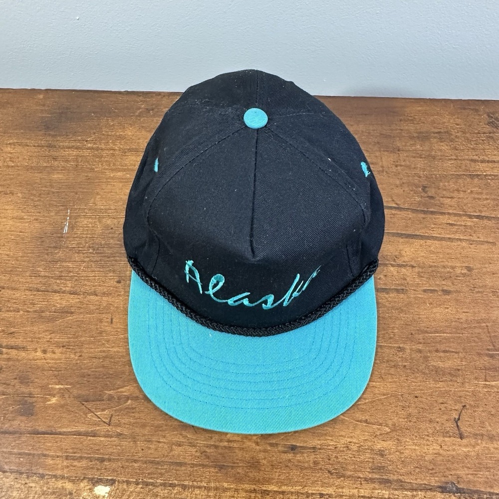 VINTAGE Alaska Snapback Hat Rope Trucker Cap Script Embroidered Headliners *NOS* - Picture 5 of 7